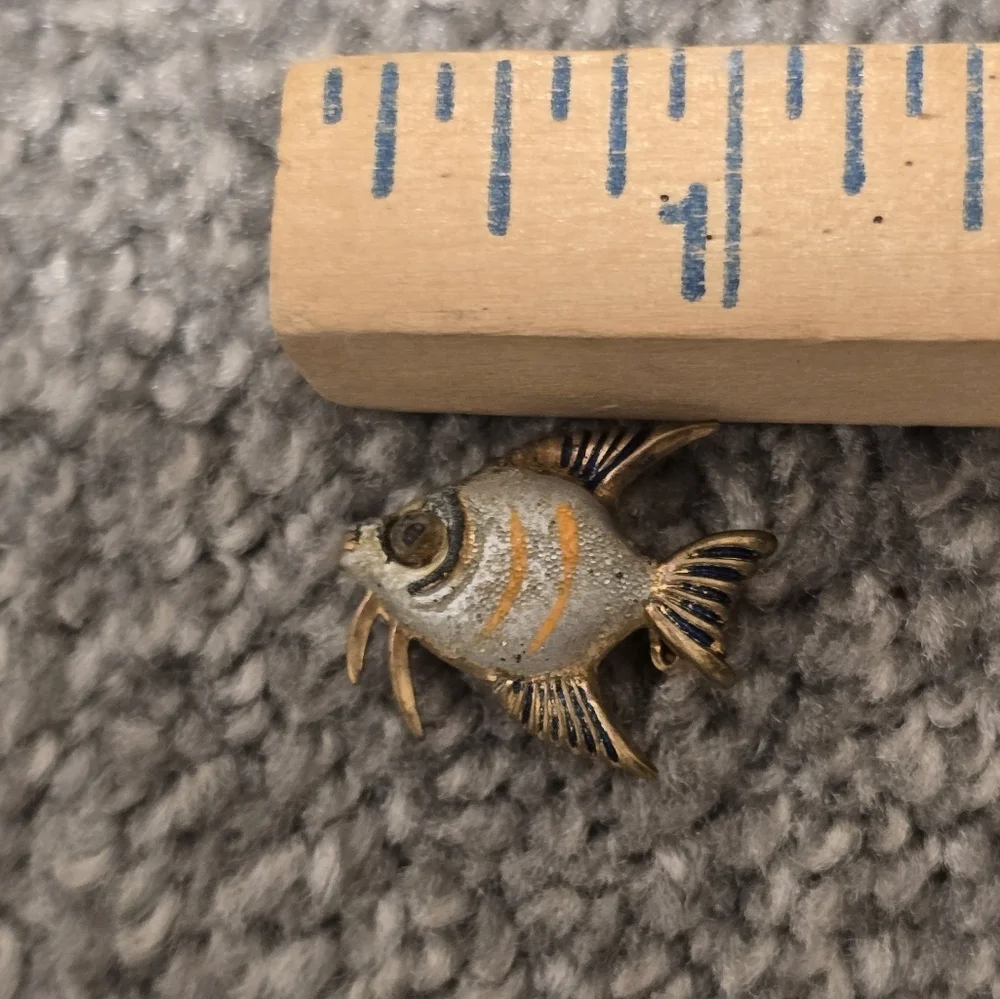 Vintage 1960's Mini Fish Pin Brooch Fun Funky Unique Retro